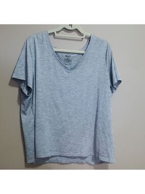 Acx Plus Size Hethered Gray V-Neck Women's Top Size 1X